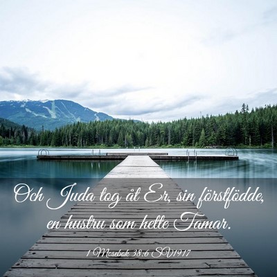 Picture 03 - 1 Mosebok 38:6 SV1917 - Och Juda tog åt Er, sin förstfödde, en hustru - Bible Verse Picture