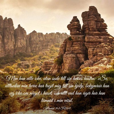 Picture 03 - 1 Mosebok 39:8 SV1917 - Men han ville icke, utan sade till sin herres - Bible Verse Picture