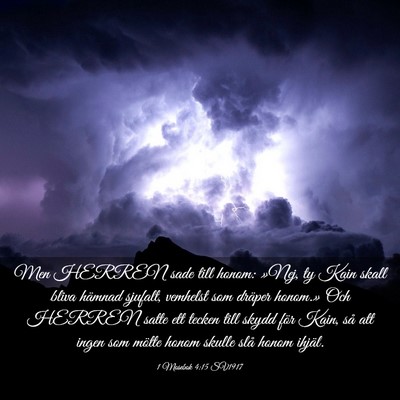 Picture 03 - 1 Mosebok 4:15 SV1917 - Men HERREN sade till honom: »Nej, ty Kain skall - Bible Verse Picture