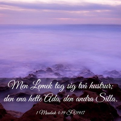 Picture 03 - 1 Mosebok 4:19 SV1917 - Men Lemek tog sig två hustrur; den ena hette - Bible Verse Picture