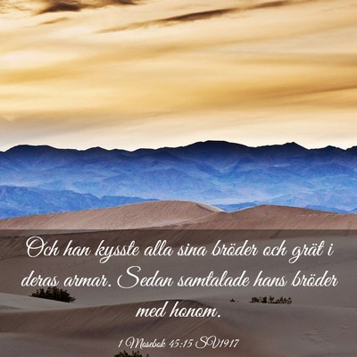 Picture 03 - 1 Mosebok 45:15 SV1917 - Och han kysste alla sina bröder och grät i - Bible Verse Picture