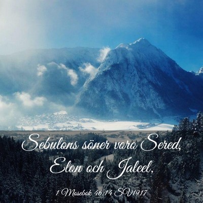 Picture 03 - 1 Mosebok 46:14 SV1917 - Sebulons söner voro Sered, Elon och - Bible Verse Picture