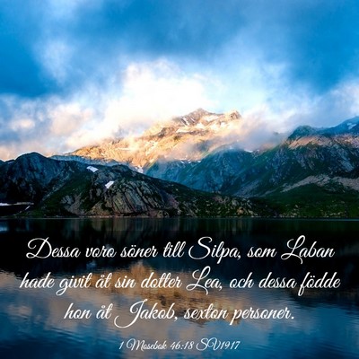 Picture 03 - 1 Mosebok 46:18 SV1917 - Dessa voro söner till Silpa, som Laban hade - Bible Verse Picture
