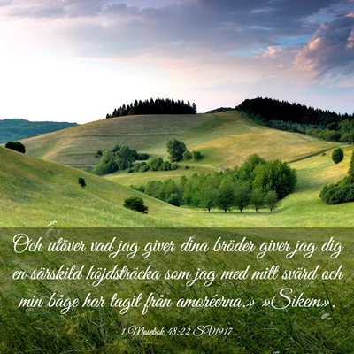 Picture 03 - 1 Mosebok 48:22 SV1917 - Och utöver vad jag giver dina bröder giver jag - Bible Verse Picture