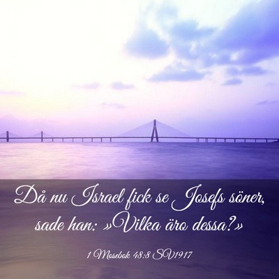 Picture 03 - 1 Mosebok 48:8 SV1917 - Då nu Israel fick se Josefs söner, sade han: - Bible Verse Picture
