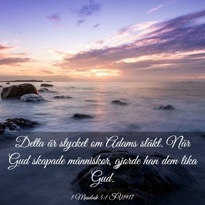 Picture 03 - 1 Mosebok 5:1 SV1917 - Detta är stycket om Adams släkt. När Gud - Bible Verse Picture
