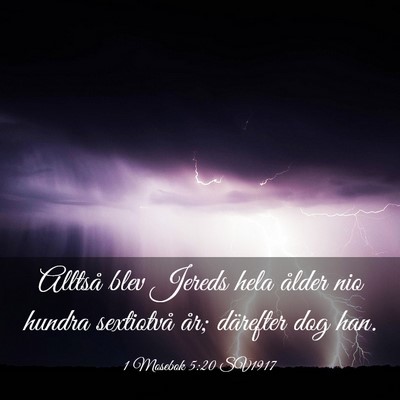 Picture 03 - 1 Mosebok 5:20 SV1917 - Alltså blev Jereds hela ålder nio hundra - Bible Verse Picture