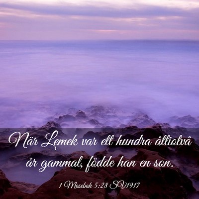 Picture 03 - 1 Mosebok 5:28 SV1917 - När Lemek var ett hundra åttiotvå år gammal, - Bible Verse Picture