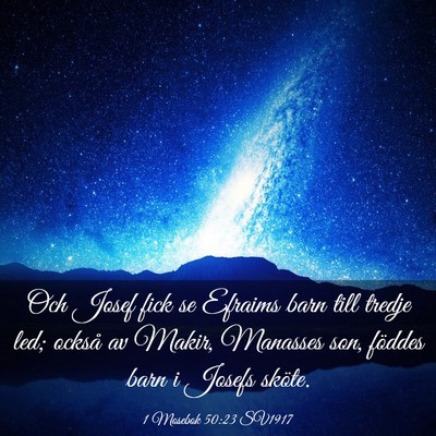 Picture 03 - 1 Mosebok 50:23 SV1917 - Och Josef fick se Efraims barn till tredje led; - Bible Verse Picture