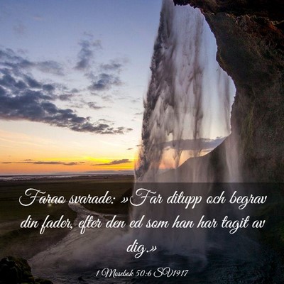 Picture 03 - 1 Mosebok 50:6 SV1917 - Farao svarade: »Far ditupp och begrav din fader, - Bible Verse Picture