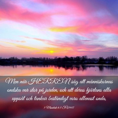 Picture 03 - 1 Mosebok 6:5 SV1917 - Men när HERREN såg att människornas ondska var - Bible Verse Picture