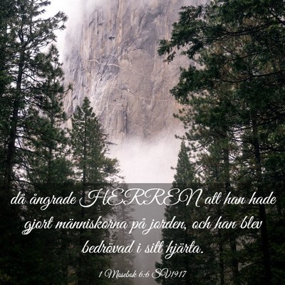 Picture 03 - 1 Mosebok 6:6 SV1917 - då ångrade HERREN att han hade gjort - Bible Verse Picture