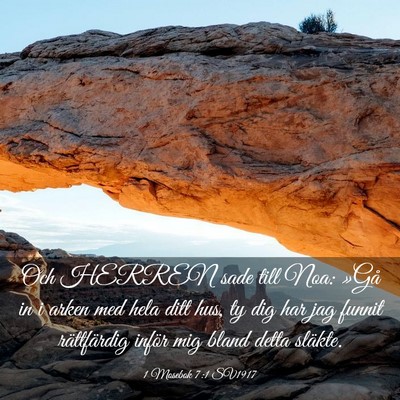Picture 03 - 1 Mosebok 7:1 SV1917 - Och HERREN sade till Noa: »Gå in i arken med - Bible Verse Picture