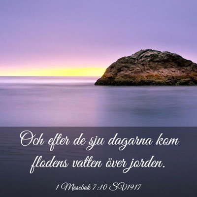 Picture 03 - 1 Mosebok 7:10 SV1917 - Och efter de sju dagarna kom flodens vatten över - Bible Verse Picture