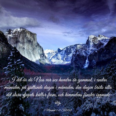 Picture 03 - 1 Mosebok 7:11 SV1917 - I det år då Noa var sex hundra år gammal, i - Bible Verse Picture