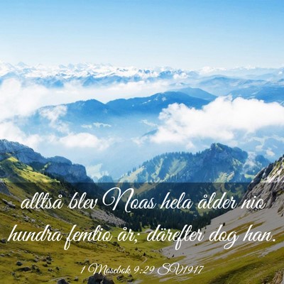 Picture 03 - 1 Mosebok 9:29 SV1917 - alltså blev Noas hela ålder nio hundra femtio - Bible Verse Picture