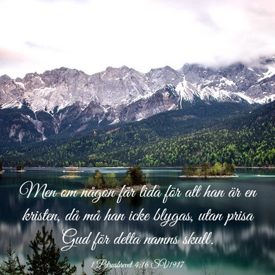Picture 03 - 1 Petrusbrevet 4:16 SV1917 - Men om någon får lida för att han är en - Bible Verse Picture