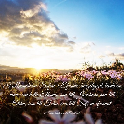 Picture 03 - 1 Samuelsboken 1:1 SV1917 - I Ramataim-Sofim, i Efraims bergsbygd, levde en - Bible Verse Picture