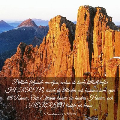 Picture 03 - 1 Samuelsboken 1:19 SV1917 - Bittida följande morgon, sedan de hade tillbett - Bible Verse Picture