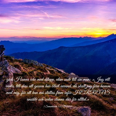 Picture 03 - 1 Samuelsboken 1:22 SV1917 - gick Hanna icke med ditupp, utan sade till sin - Bible Verse Picture