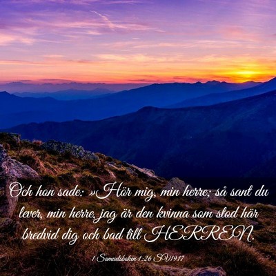 Picture 03 - 1 Samuelsboken 1:26 SV1917 - Och hon sade: »Hör mig, min herre; så sant du - Bible Verse Picture