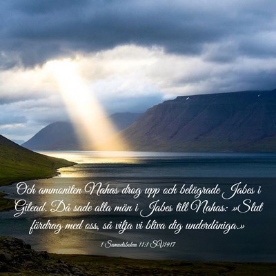 Picture 03 - 1 Samuelsboken 11:1 SV1917 - Och ammoniten Nahas drog upp och belägrade Jabes - Bible Verse Picture