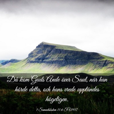 Picture 03 - 1 Samuelsboken 11:6 SV1917 - Då kom Guds Ande över Saul, när han hörde - Bible Verse Picture