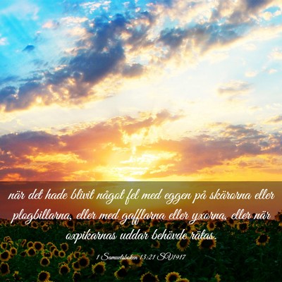 Picture 03 - 1 Samuelsboken 13:21 SV1917 - när det hade blivit något fel med eggen på - Bible Verse Picture