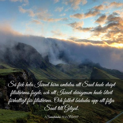 Picture 03 - 1 Samuelsboken 13:4 SV1917 - Så fick hela Israel höra omtalas att Saul hade - Bible Verse Picture