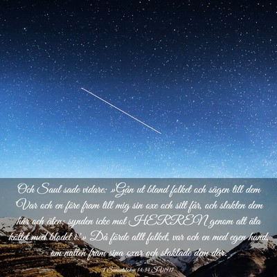 Picture 03 - 1 Samuelsboken 14:34 SV1917 - Och Saul sade vidare: »Gån ut bland folket och - Bible Verse Picture
