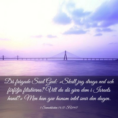 Picture 03 - 1 Samuelsboken 14:37 SV1917 - Då frågade Saul Gud: »Skall jag draga ned och - Bible Verse Picture