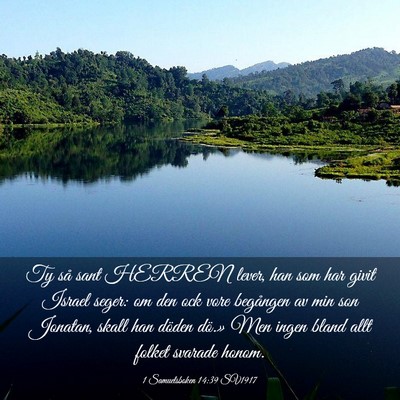 Picture 03 - 1 Samuelsboken 14:39 SV1917 - Ty så sant HERREN lever, han som har givit - Bible Verse Picture