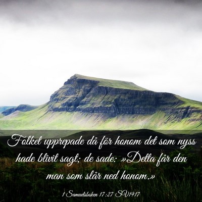 Picture 03 - 1 Samuelsboken 17:27 SV1917 - Folket upprepade då för honom det som nyss hade - Bible Verse Picture
