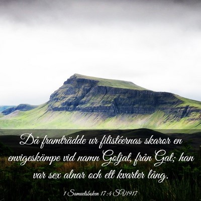 Picture 03 - 1 Samuelsboken 17:4 SV1917 - Då framträdde ur filistéernas skaror en - Bible Verse Picture