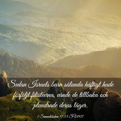 Picture 03 - 1 Samuelsboken 17:53 SV1917 - Sedan Israels barn sålunda häftigt hade - Bible Verse Picture