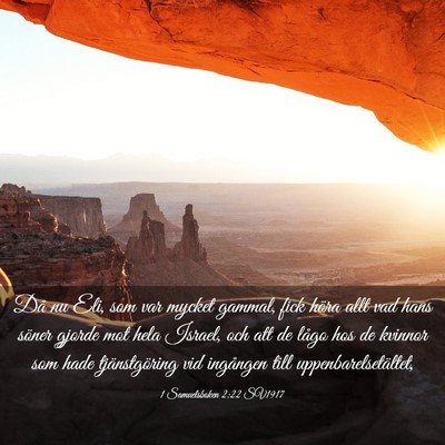Picture 03 - 1 Samuelsboken 2:22 SV1917 - Då nu Eli, som var mycket gammal, fick höra - Bible Verse Picture