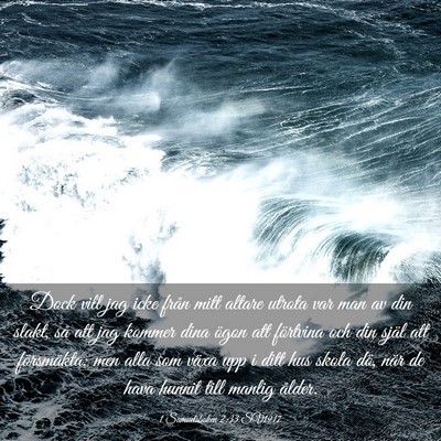 Picture 03 - 1 Samuelsboken 2:33 SV1917 - Dock vill jag icke från mitt altare utrota var - Bible Verse Picture