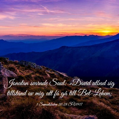 Picture 03 - 1 Samuelsboken 20:28 SV1917 - Jonatan svarade Saul: »David utbad sig - Bible Verse Picture