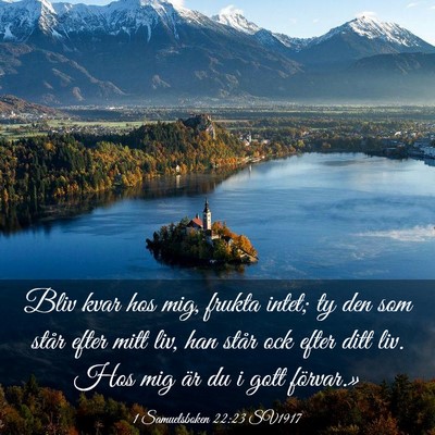 Picture 03 - 1 Samuelsboken 22:23 SV1917 - Bliv kvar hos mig, frukta intet; ty den som står - Bible Verse Picture