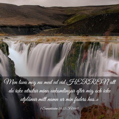 Picture 03 - 1 Samuelsboken 24:22 SV1917 - Men lova mig nu med ed vid HERREN att du icke - Bible Verse Picture