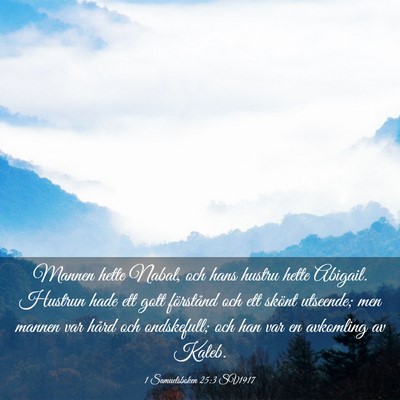 Picture 03 - 1 Samuelsboken 25:3 SV1917 - Mannen hette Nabal, och hans hustru hette - Bible Verse Picture