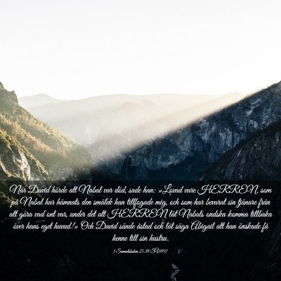 Picture 03 - 1 Samuelsboken 25:39 SV1917 - När David hörde att Nabal var död, sade han: - Bible Verse Picture