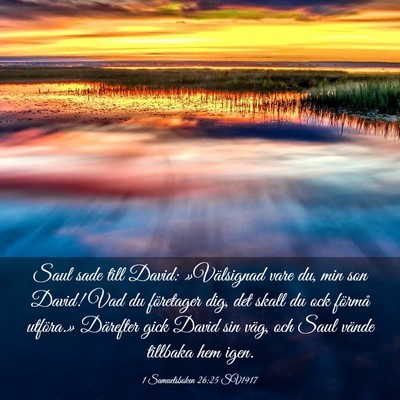 Picture 03 - 1 Samuelsboken 26:25 SV1917 - Saul sade till David: »Välsignad vare du, min - Bible Verse Picture