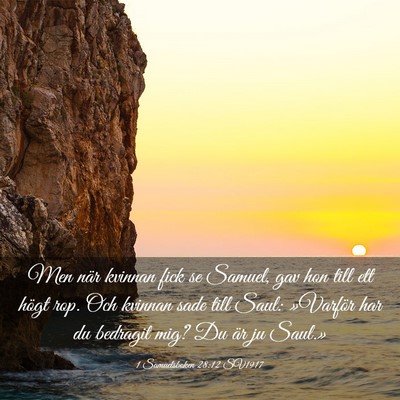 Picture 03 - 1 Samuelsboken 28:12 SV1917 - Men när kvinnan fick se Samuel, gav hon till ett - Bible Verse Picture