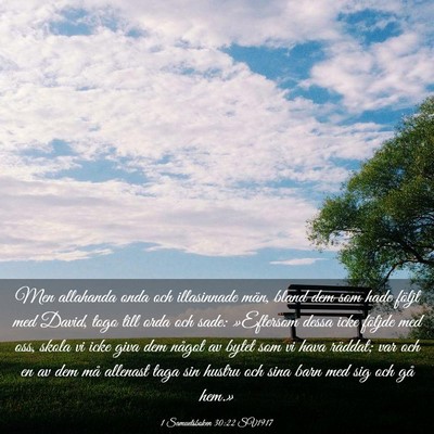 Picture 03 - 1 Samuelsboken 30:22 SV1917 - Men allahanda onda och illasinnade män, bland - Bible Verse Picture