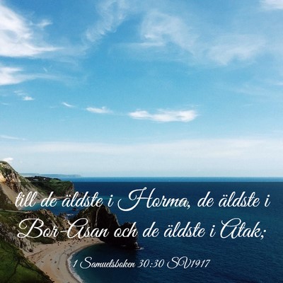 Picture 03 - 1 Samuelsboken 30:30 SV1917 - till de äldste i Horma, de äldste i Bor-Asan - Bible Verse Picture