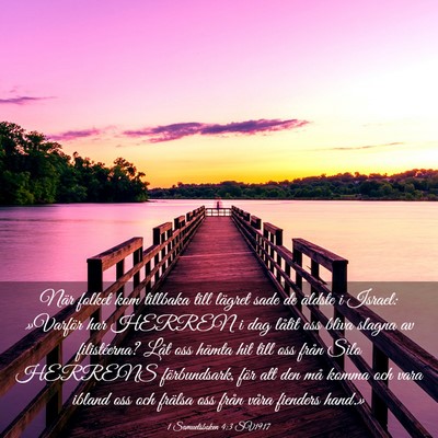 Picture 03 - 1 Samuelsboken 4:3 SV1917 - När folket kom tillbaka till lägret sade de - Bible Verse Picture