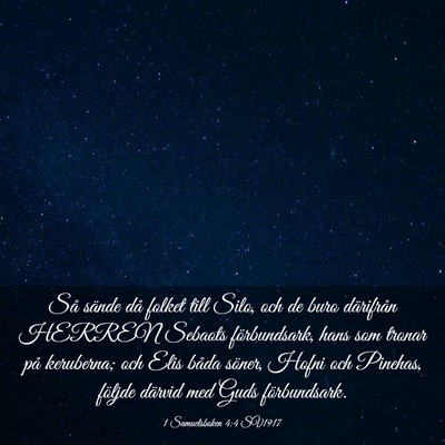 Picture 03 - 1 Samuelsboken 4:4 SV1917 - Så sände då folket till Silo, och de buro - Bible Verse Picture