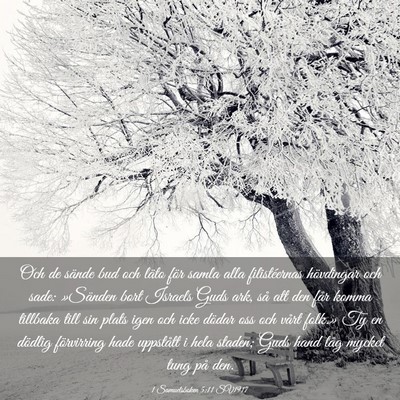 Picture 03 - 1 Samuelsboken 5:11 SV1917 - Och de sände bud och läto för samla alla - Bible Verse Picture