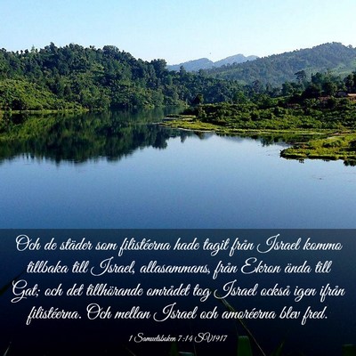 Picture 03 - 1 Samuelsboken 7:14 SV1917 - Och de städer som filistéerna hade tagit från - Bible Verse Picture